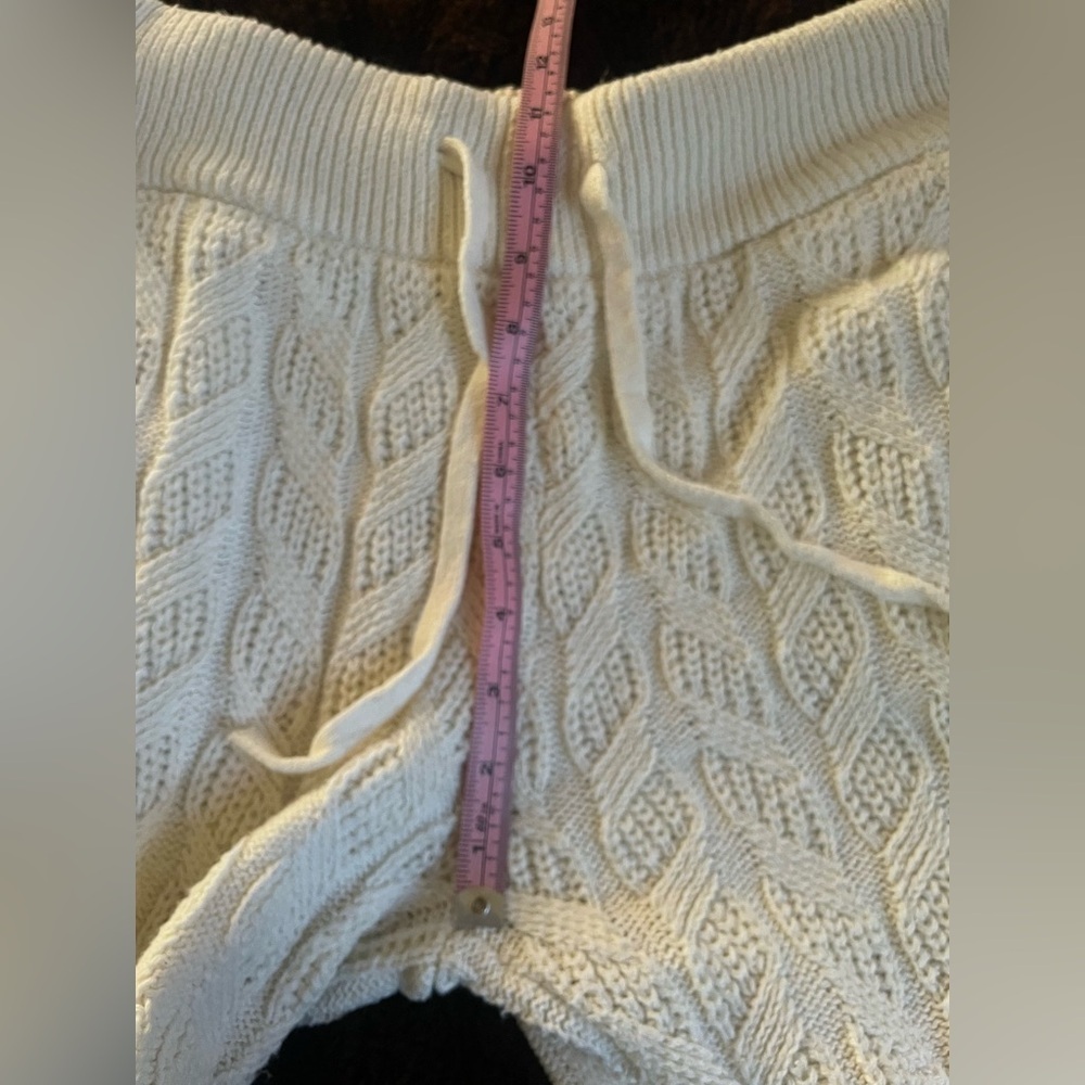 Gorgeous Eberjey Cozy Cable Knit Lounge Pants - Cream w/Pockets and Drawstring - Picture 8 of 16